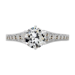 Luxe Diamant Solitaire Ring met Accenten – 2 karaat 14K Witgoud