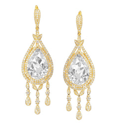 Antiek Cushion Briljant Chandelier Earring – 2 karaat in 14