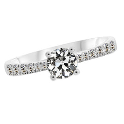 Briljant Antiek Cushion Solitaire met Zijstenen 2,50 karaat in
