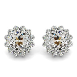 2 karaat Diamant Oorstekers in 14K Witgoud