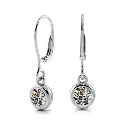 14K Witgoud Antiek Cushion Briljant Oorbellen 0,75 karaat