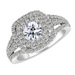 Handgemaakte Fijne Diamant Halo Zetting Ring 2 karaat