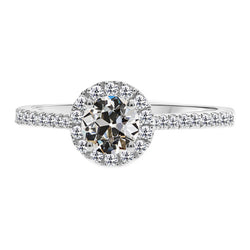 Ambachtelijk Halo Zetting Ring met Antiek Cushion Fijne Diamant