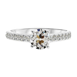 Diamant Solitaire Ring met Accenten – Old Mine Slijpvorm 2