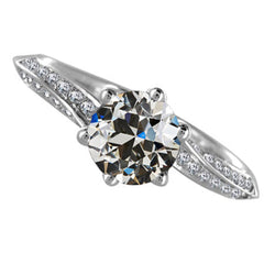 Met de hand vervaardigd Diamant Solitaire Ring met Accenten 2