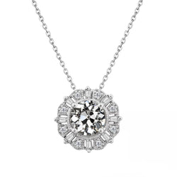 14 Karaat Witgoud Diamant Druppel Hanger – 1,50-karaat Antiek