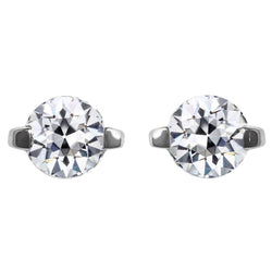 Stijlvol Oorbellen met Antiek Cushion Fijne Diamant – 2,50 karaat