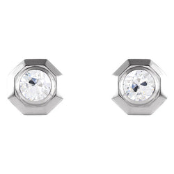 14 Karaat Witgoud Fijne Diamant Oorhangers – 1-karaat Old Mine