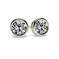 14 Karaat Witgoud Diamant Oorbellen – 1,50-karaat Old Mine