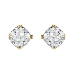 6 karaat Diamant Oorstekers in Tweekleurig 14K Goud