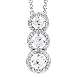 14K Witgoud Fijne Diamant Druppel Hanger – 1-karaat Antiek