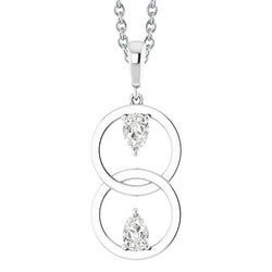 Druppel Hanger 14K Witgoud – Fijne Diamant Old Mine Slijpvorm 2