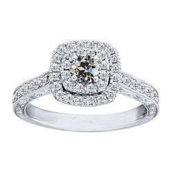 Old Mine Slijpvorm Halo Verlovingsring – Fijne Diamant 1,50