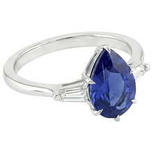 Afbeelding in Gallery-weergave laden, echte pear diamant 3karaat ring profielweergave
