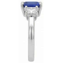 Afbeelding in Gallery-weergave laden, Drie Stenen Smaragd Blauwe Saffier En Diamant Ring
