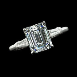 Drie Stenen Trouwring Echt Emerald Diamonds Prong Set 6,25 karaat
