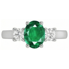 Afbeelding in Gallery-weergave laden, echte round smaragd 10.50karaat ring close-up detail
