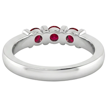 Afbeelding in Gallery-weergave laden, Drie stenen Birma Ruby Ring 0,90 karaat Bar instelling sieraden Nieuw
