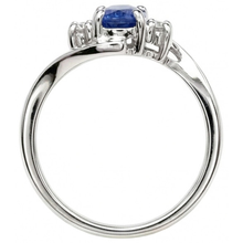 Afbeelding in Gallery-weergave laden, Drie stenen Sri Lanka saffier met Natuurlijke echte diamanten ( niet in een laboratorium gekweekt ) ring 1.70 ct goud 14k
