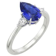 Afbeelding in Gallery-weergave laden, echte pear diamant 4.25karaat ring zijaanzicht
