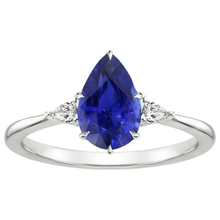 Afbeelding in Gallery-weergave laden, echte pear diamant 4.25karaat ring bovenaanzicht
