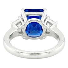 Afbeelding in Gallery-weergave laden, Drie stenen edelsteen saffier ring met stralende Natuurlijke echte diamant ( niet in het laboratorium gekweekt )en 3,50 karaat

