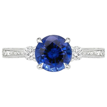 Afbeelding in Gallery-weergave laden, echte round diamant 2.50karaat ring zijaanzicht
