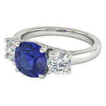 Afbeelding in Gallery-weergave laden, echte round diamant 2.50karaat ring bovenaanzicht

