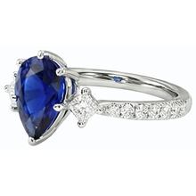 Afbeelding in Gallery-weergave laden, echte round diamant 3karaat ring bovenaanzicht
