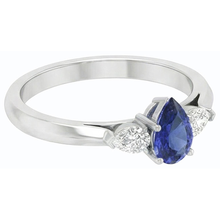 Afbeelding in Gallery-weergave laden, echte pear diamant 1.25karaat ring bovenaanzicht
