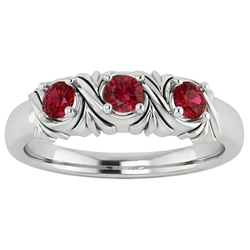 Drie-stenen ring 0,60 karaat antieke stijl Ruby vrouwen sieraden