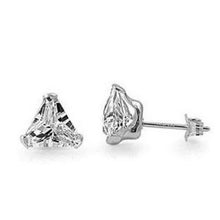 Afbeelding in Gallery-weergave laden, Driehoek Geslepen Sprankelende 2Ct Echt Diamanten Lady Studs Oorbel 14K Witgoud
