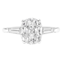 Afbeelding in Gallery-weergave laden, Driestenen Ring met Baguette &amp; Kussen Oud Mijn Geslepen Natuurlijke Echte Diamanten (Niet labgekweekt) 6.50 Karaat
