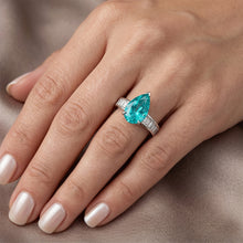 Afbeelding in Gallery-weergave laden, Druppelvormig Paraiba Toermalijn Sieraadsteen Ring – 2,50 karaat
