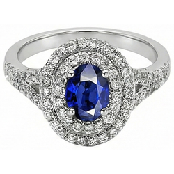 Natuurlijke Saffier Ring 11.25ct - Witgoud 14K