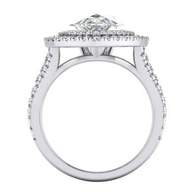 Afbeelding in Gallery-weergave laden, Dubbele Halo Peer Echt Diamanten Verlovingsring Set Goud 14K 6 Karaat
