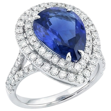 Afbeelding in Gallery-weergave laden, echte round diamant 6.50karaat ring zijaanzicht
