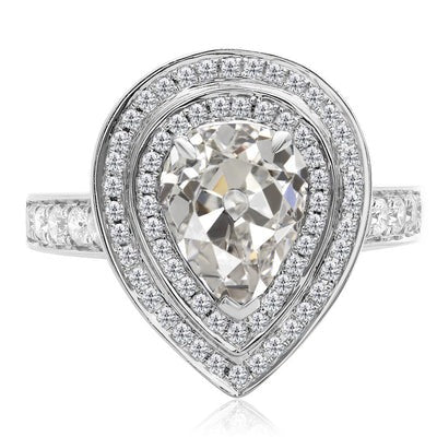 Dubbele Halo Ring Ronde & Ovale Old Mine Cut Echt Diamond 10,50 Karaat