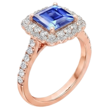 Afbeelding in Gallery-weergave laden, echte asscher diamant 5karaat ring bovenaanzicht
