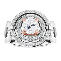 Natuurlijke Diamanten Ring 5.25ct - Tweekleurig 14K Goud