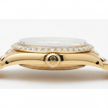 Afbeelding in Gallery-weergave laden, Dubbele rij diamanten wijzerplaat Rolex voorzitter Stijl horlogering goud Datumjust
