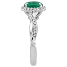 Afbeelding in Gallery-weergave laden, echte round smaragd 2.50karaat ring met diamantaccenten
