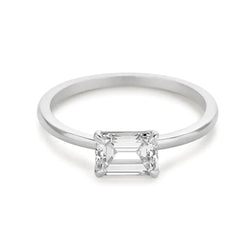 Eagle Claw Gaffel Emerald Cut Solitaire Echt Diamond Classic Ring