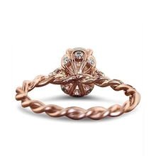 Afbeelding in Gallery-weergave laden, Eagle Claw Prongs Ovale Trouwring Touw Stijl Rose Goud 14K 2,15 Ct Echt Diamant
