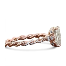 Afbeelding in Gallery-weergave laden, Eagle Claw Prongs Ovale Trouwring Touw Stijl Rose Goud 14K 2,15 Ct Echt Diamant
