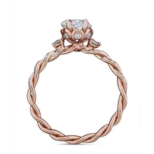 Afbeelding in Gallery-weergave laden, Eagle Claw Prongs Ovale Trouwring Touw Stijl Rose Goud 14K 2,15 Ct Echt Diamant
