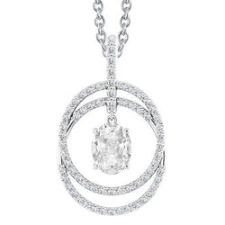 Natuurlijke Diamanten Hanger 4ct - 14K Witgoud