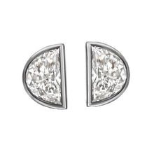 Afbeelding in Gallery-weergave laden, Echt Dames Diamanten Studs Halve Maan Bezel Set 2,50 Karaat Witgoud
