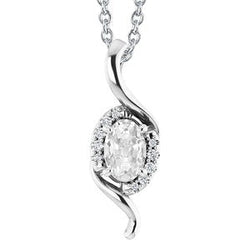 Natuurlijke Diamanten Hanger 3ct - 14K Witgoud