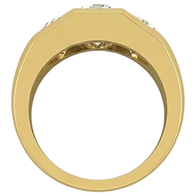 Afbeelding in Gallery-weergave laden, Echt Diamanten Ring Voor Heren 3 Steen Goud 2 Karaat
